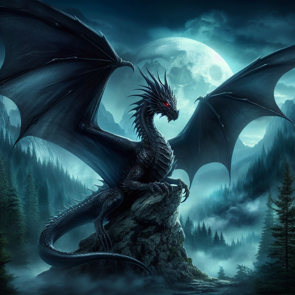 Dragón Negro de Ojos Rojos